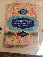 Linwood Mills Vintage Patchwork Coverlet Quilt Twin 80" x 84" USA NEW 1970's