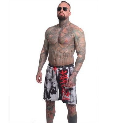 Neue Yakuza Herren Horned FU Badeshorts - Weiß