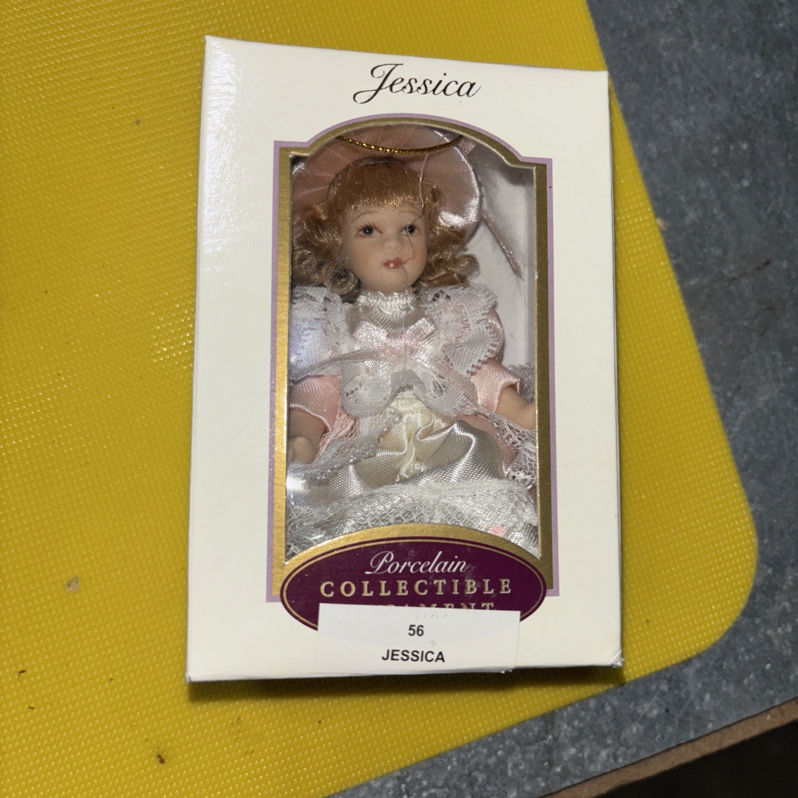 2003 Porcelain Doll Ornament 5'' Handcrafted Collectible,  DG Creations