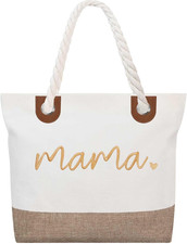 Mama Bag, Birthday Gifts for Mom Grandma, New Mom Gifts, Mom Tote Bag with Zippe