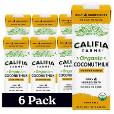 - Organic Coconut Milk, 32 oz 6 pack , Dairy Free, Vegan, Plant Based, Vegan...