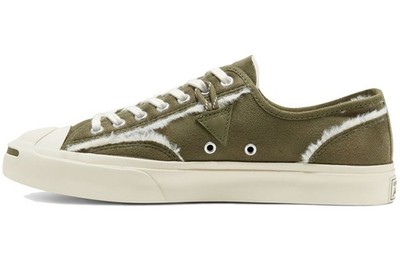 Converse Faux Fur-Lined Leather Jack Purcell Green White 166511C