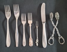 Silber, Konvolut, Gabeln, Zange, Messer, 800, Krone, Halbmond, 289 Gramm