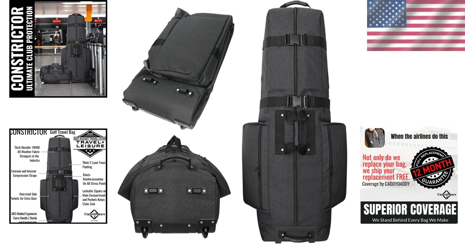 Constrictor Golf Bag Cover with Replacement Protection