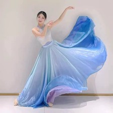 Chiffon Gradient Ballet Skirt Belly Dance Dress Tulle Skirt Dance Costumes