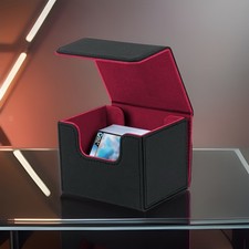 New Premium CCG Cards Deck Box BLACK & RED 100+ Side Load MTG Pokemon Yugioh UK