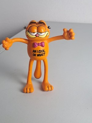 VTG. 1981 GARFIELD Cat Bendable 5'' Figure w/ Bow Tie AM I COOL OR WHAT ?- Dakin