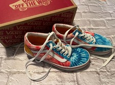 Vans Old Skool Tie Dye Block Kids Shoes - Size 2 - Multicolor - Footwear