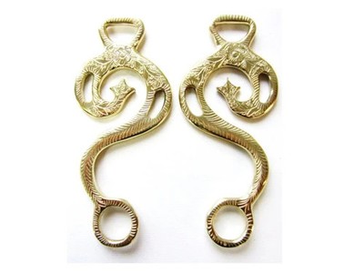 Hackamore ''Barock'' gold - messingfarben - 1 Paar Schenkel verziert