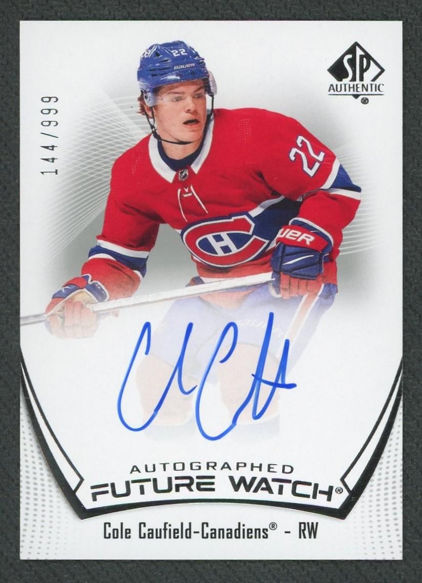 2021/22 SP Authentic Future Watch Cole Caufield Auto /999 #101