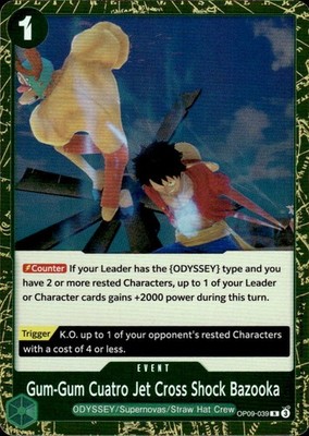 One Piece CCG Gum-Gum Cuatro Jet Cross Shock Bazooka Emperors in the New World O