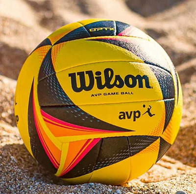 Wilson AVP OPTX offizieller Beachvolleyball Tour Spielball - schwarz/gelb