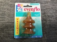 Vintage Evenflo 3 preemie Nipples Pack baby infant bottle 1995-Rare