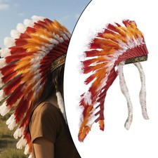 Indian Native Chief Headdress Headpiece Decorative for Adults Headwear for Dance