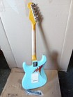 Open Box ST Old Aged Electric Guitar Mahogany Body Rosewood Fretboard in Blue — photo 4