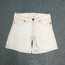 Seven7 Bermuda Shorts Kids 12 White Stretch Denim Regular Fit Casual Summer