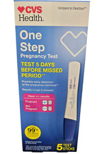 CVS HEALTH ADVANCED ONE STEP PREGNANCY TEST 5 TEST STICKS NEW EXP 31/8/2027 NEW