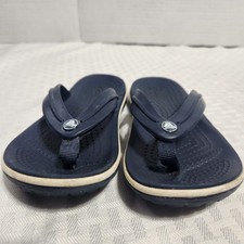 CROCS Flip Flop Youth C11 Navy Iconic Comfort Thong Slippers Sandals Unisex