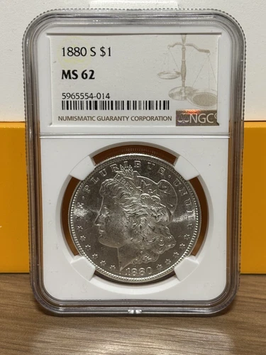 1880 S Morgan Silver Dollar $1 NGC MS62