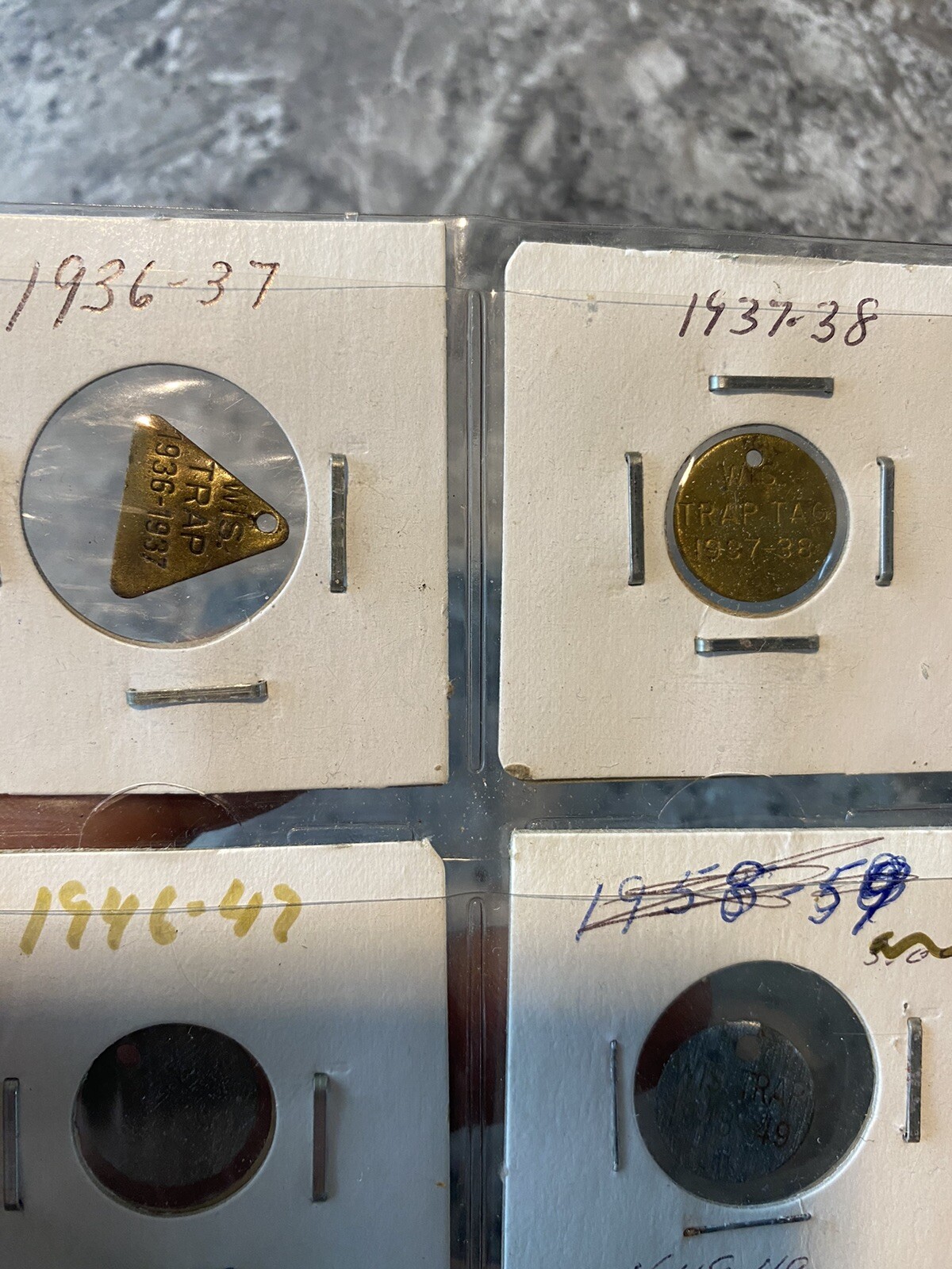 VINTAGE WISCONSIN TRAP TAGS 19361970’s 20 Total Tags Some Brass