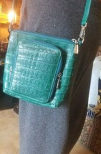 River Genuine Alligator Green Skin Purse Bag New Rare  Shipping Free