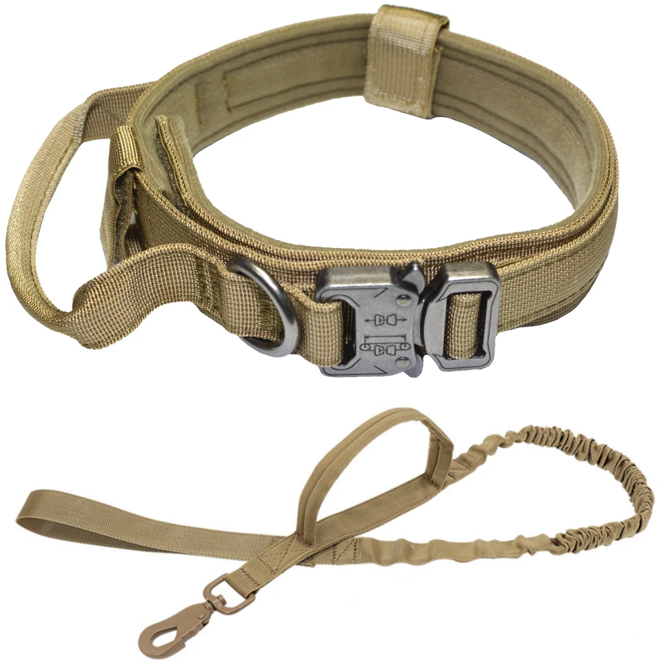 Tactical Dog Pet Collar Leash Heavy Duty K9 Military Service Canine Training Kit - Image 4 of 4