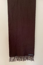 Vintage Solid Brown fringe Scarf 100 polyacryl 54"x10.5" Made in West Germany