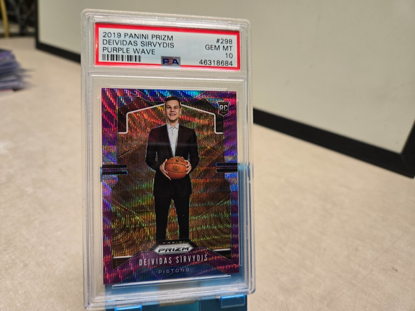 PSA 10 2019-20 Panini Prizm Purple Wave Prizm Deividas Sirvydis #298 Rookie RC