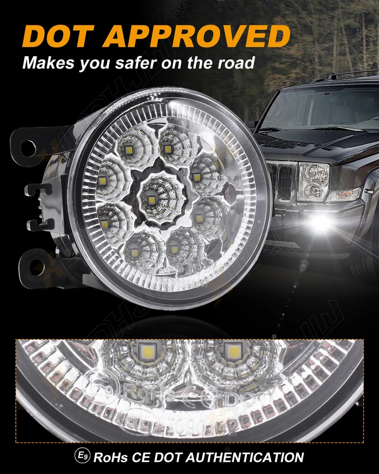PAR de parachoques LED luz antiniebla lámpara de conducción apta para Lincoln Navigator 2007-2012 2013 2014 Foto 2 de 4