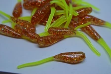 JASONS 2" STINGER SHAD 30 PACK CRAPPIE LURES JIGS     COPPER SHINE AND CHARTRUSE