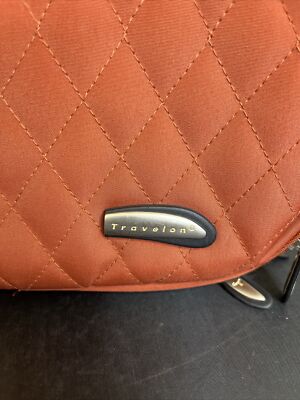 TRAVELON Anti-Theft Quilted Cosmetic Bag Backpack Orangish  display picture 3
