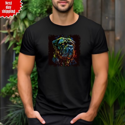 A Colourful Cane Corso Dog Herren Baumwolle T-Shirt Bedruckt Neu Kurzarm Tee Oberteil