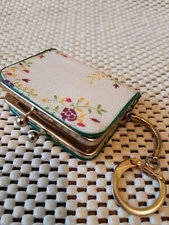 Miniature Japanese Floral Purse Keychain Coinholder