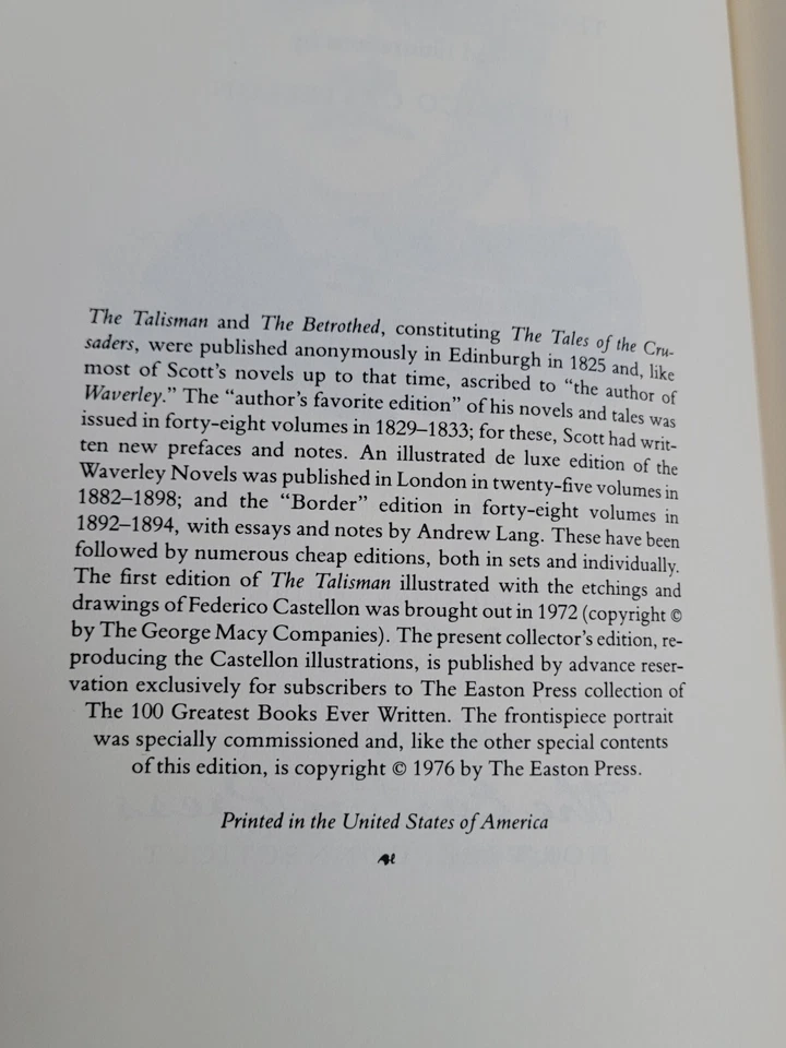 Easton Press The Talisman Hardback  Leather Collectors Edition Book Scott Foto 4 de 4