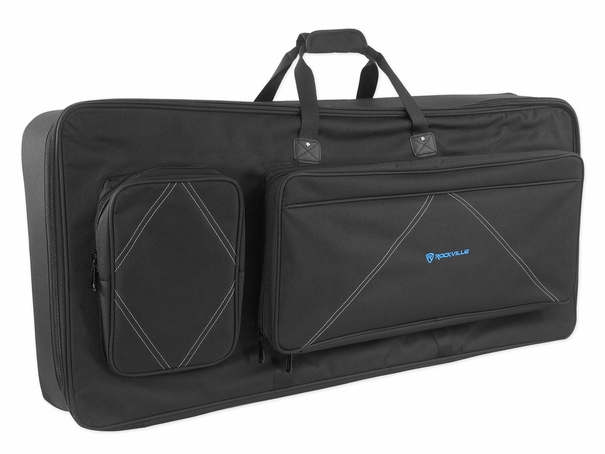 Rockville 61 Key Padded Rigid Durable Keyboard Gig Bag Case For