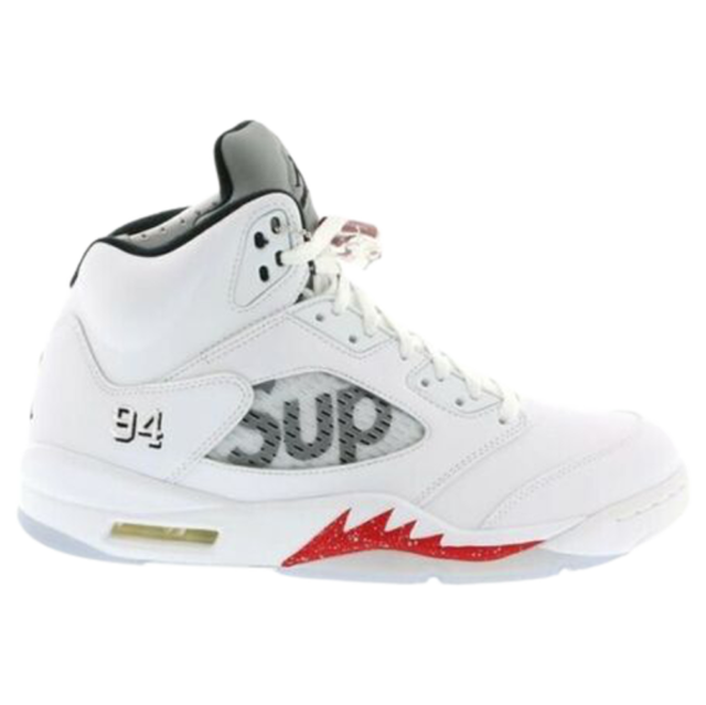 Supreme x Air Jordan 5 Retro White for Sale | Authenticity Supreme x Air Jordan 5 Retro White for Sale | Authenticity