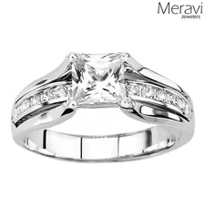 Solid 925 Sterling Silver Womens Wedding Band Cubic Zirconia Engagement Ring
