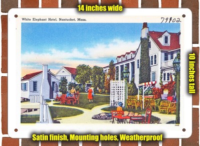 METAL SIGN - Massachusetts Postcard - White Elephant Hotel, Nantucket, Mass. 2