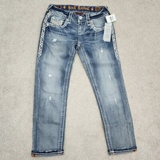 Rock Revival Women Size 24 Betty Low Rise Skinny Crop Light Wash