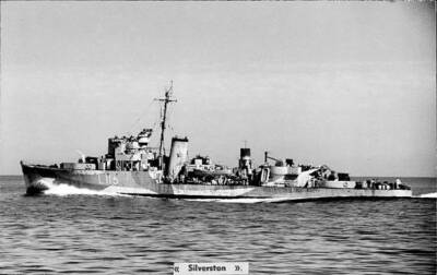 British Royal Navy Battleship HMS Silverston SHIPPING NAVAL OLD PHOTO
