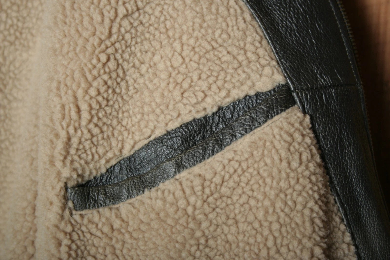 DECODED Brown Leather Fleece Lined Motorcycle Jacket Men's Sz. XL - product detail image 11