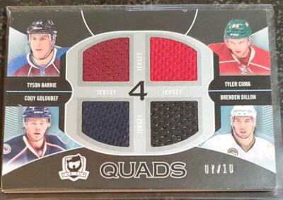 12-13 UD The Cup Quads  Barrie Cuma Goloubef Dillon  /10 Quad Hockey Jerseys