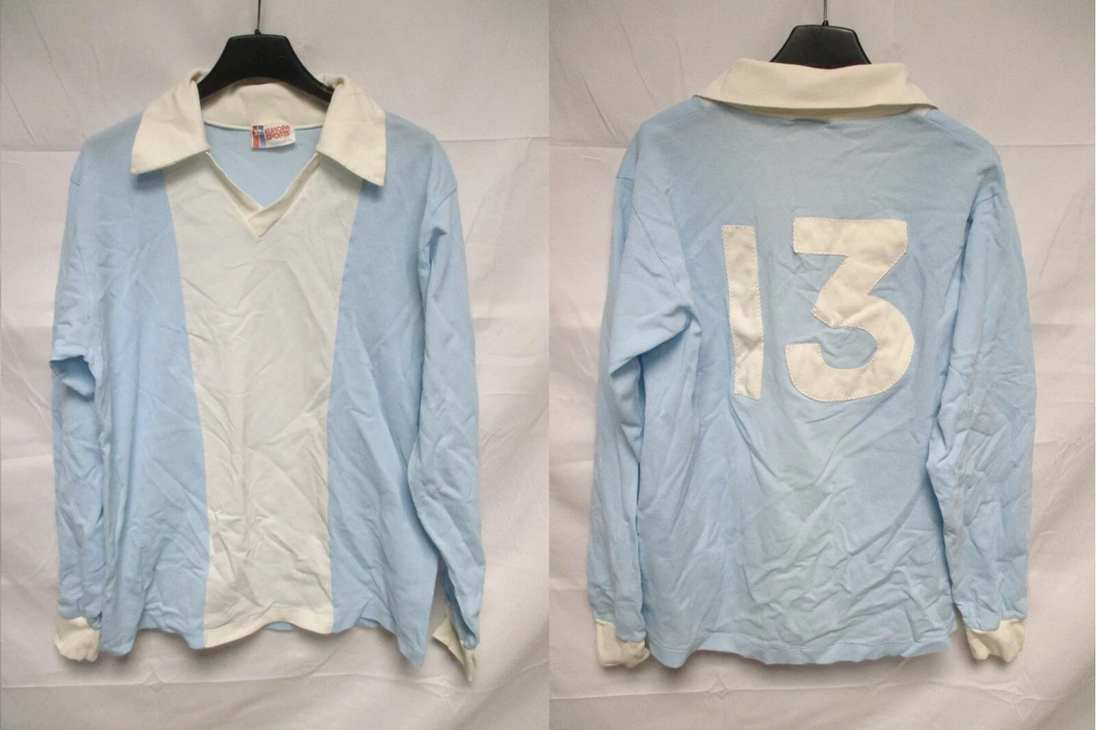 Maillot Vintage Tricot Du Rocher – Bleu Et Blanc – Taille L – Manches Longues – Rare
