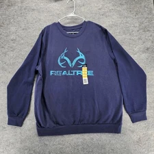 Realtree Sweatshirt Mens Large 42/44 Long Sleeve Blue