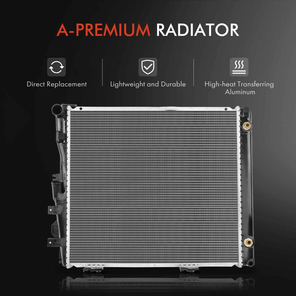 Kit de 4 piezas de radiador y condensador de CA y ventilador de refrigeración para Mercedes-Benz 300E 300TE E320 Foto 2 de 4