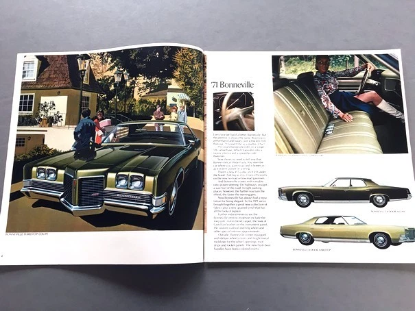 1971 Pontiac Sales Brochure Catalog - GTO Firebird LeMans Grand Prix Bonneville Foto 3 de 4