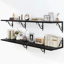Long Shelves for Wall, 55 Inch Floating Shelves Wall Mounted, 12 Inch Deep Shelv