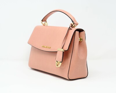 MICHAEL KORS AVA Small Top Handle Satchel Peach Saffiano