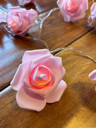 NWOT Roses Flower LED Light-Up Pink Valentine's Day Holiday Decor w/ Batteries - Picture 6 of 8