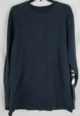 Carhartt Long Sleeve T Shirt-Mens Large Tall-Navy Blue w/White - Main Image